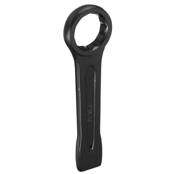 Uxcell Box End Striking Ring Wrench 42mm Metric CR-V Steel 12-Point Flat Strike Wrench Baking Paint Single Head Spanner Hand Tool for Mechanical Automotive Repair