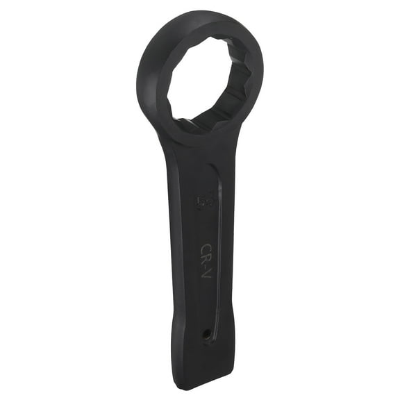 Uxcell Box End Striking Ring Wrench 54mm Metric CR-V Steel 12-Point Flat Strike Wrench Baking Paint Single Head Spanner Hand Tool for Mechanical Automotive Repair