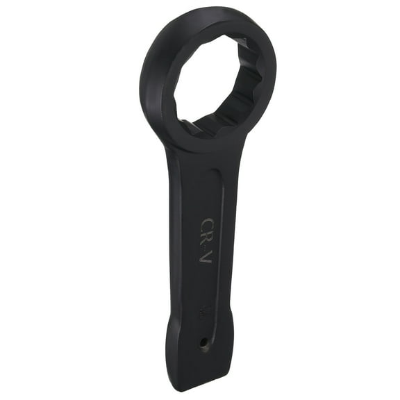 Uxcell Box End Striking Ring Wrench 70mm Metric CR-V Steel 12-Point Flat Strike Wrench Baking Paint Single Head Spanner Hand Tool for Mechanical Automotive Repair