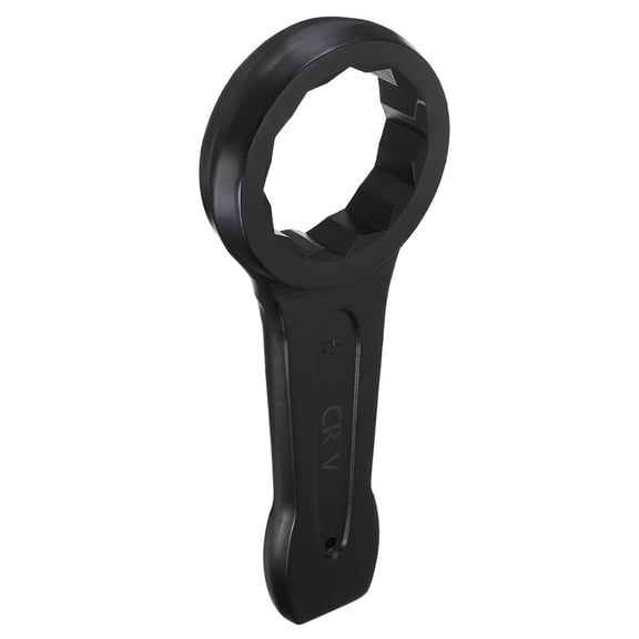 Uxcell Box End Striking Ring Wrench 95mm Metric CR-V Steel 12-Point Flat Strike Wrench Baking Paint Single Head Spanner Hand Tool for Mechanical Automotive Repair