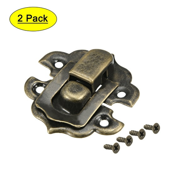 Uxcell Box Latch, Small Size Bronze Decorative Hasp Cases Catch w Screws 2 Sets