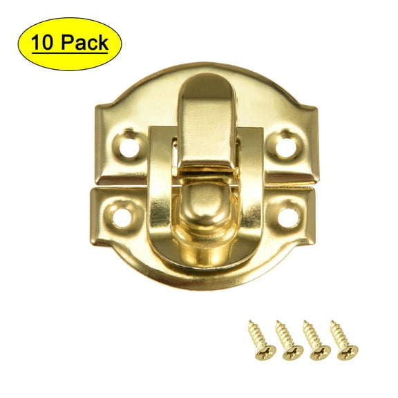 Uxcell Box Latch, Small Size Golden Decorative Hasp Cases Catch w Screws 10Pcs