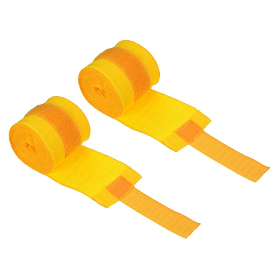 Uxcell Boxing Hand Wraps 118" Length Elastic Martial Arts Fist Bandages for Kickboxing, Yellow 2 Pack