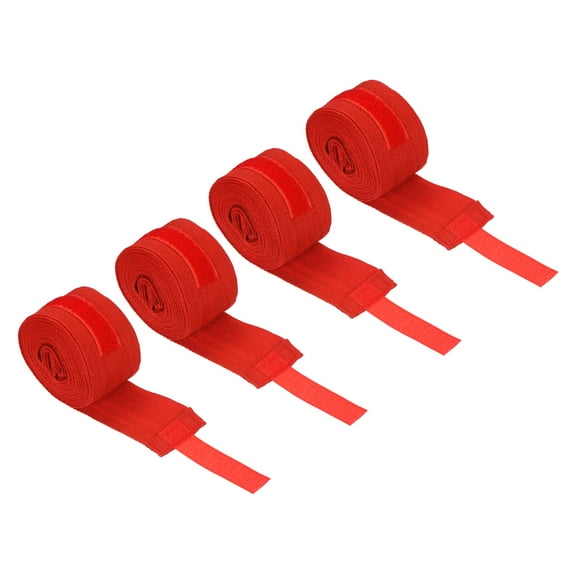 Uxcell Boxing Hand Wraps 197" Length Elastic Martial Arts Fist Bandages for Kickboxing, Red 4 Pack