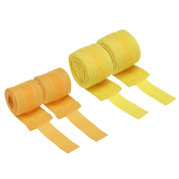 Uxcell Boxing Hand Wraps, Elastic Cotton Wrist Straps for Martial Arts Yellow 98 Inch/197 Inch