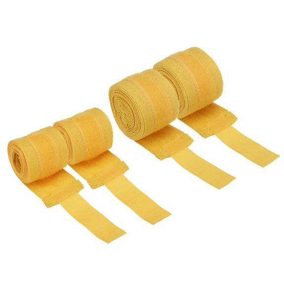 Uxcell Boxing Hand Wraps, Elastic Cotton Wrist Straps for Martial Arts Yellow 98 Inch/197 Inch