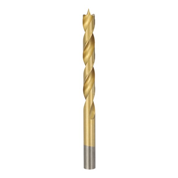 Uxcell Brad Point Drill Bit 10mm Round Shank High Speed Steel Gold HSS Metric Drill Bit, Spiral Twist Drilling Tool, for Woodworking Plastic, Bradpoint Antiwalk Positioning