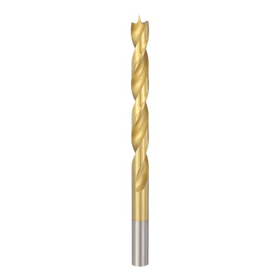 Uxcell Brad Point Drill Bit 7.5mm Round Shank High Speed Steel Gold HSS Metric Drill Bit, Spiral Twist Drilling Tool, for Woodworking Plastic, Bradpoint Antiwalk Positioning
