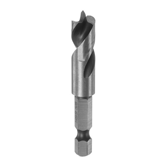 Uxcell Brad Point Drill Bits 3/8" Dia 1/4" Hex Shank Stubby Drill Bit Wood Drilling Tool for Woodworking