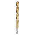 thumbnail image 1 of Uxcell Brad Point Drill Bits Dia 9mm/0.35" HSS 1/4" Hex Shank Drill, Gold, 1 of 7