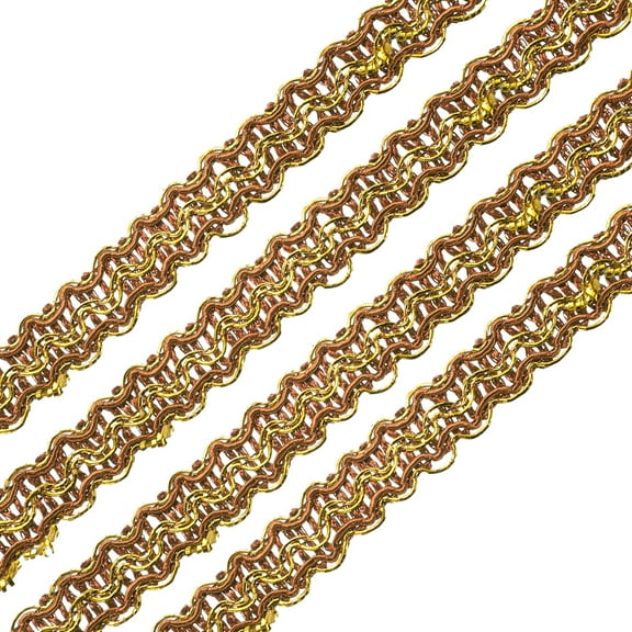 Uxcell Braid Gimp Trim 3/8" x 39 ft Polyester Upholstery Trim Decorative Woven Fabric Ribbon Trim for DIY Craft Sewing Accessories, Orange