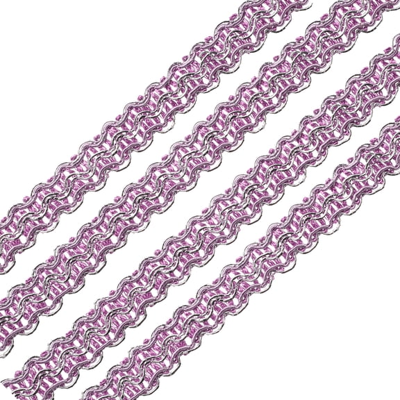 Uxcell Braid Gimp Trim 3/8" x 39 ft Polyester Upholstery Trim Decorative Woven Fabric Ribbon Trim for DIY Craft Sewing Accessories, Purple