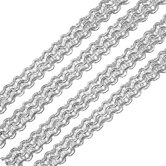 Uxcell Braid Gimp Trim 3/8" x 39 ft Polyester Upholstery Trim Decorative Woven Fabric Ribbon Trim for DIY Craft Sewing Accessories, White