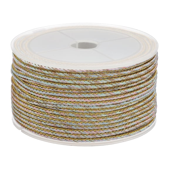 Uxcell Braided Cord, Metallic Bracelet Knotting Macrame Cord Braiding Beading Thread Twine Rope for String Knitting DIY Jewelry Making Plant Wall Hanger Multicolored