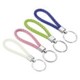thumbnail image 1 of Uxcell Braided Leather Keychain, 4 Pack PU Key-Ring Lanyard Strap, 4 Colors, 1 of 5