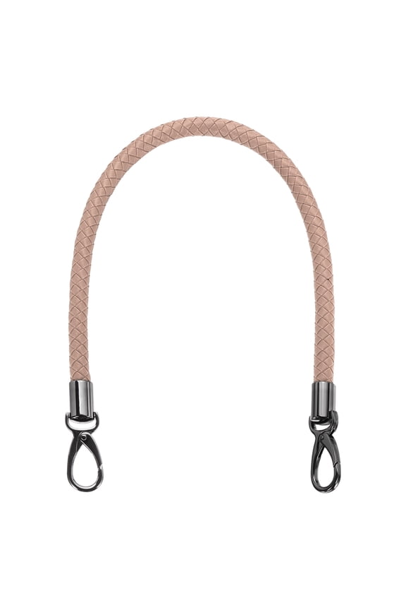 Braided Purse Strap, 55cm 21.7 Inch PU Leather Purse Strap for Handbag Bag Handle Replacement with Black Buckle for DIY Making Handbag Tote Underarm Bag, Pink