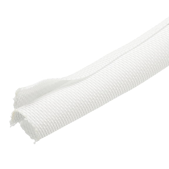 Uxcell Braided Wire Loom, 10ft(3 m) - 3/8"(10mm) Wire Split Braided Cable Management Sleeve Automotive Woven Mesh Split Loom Tubing for Multi-Cable Management, White