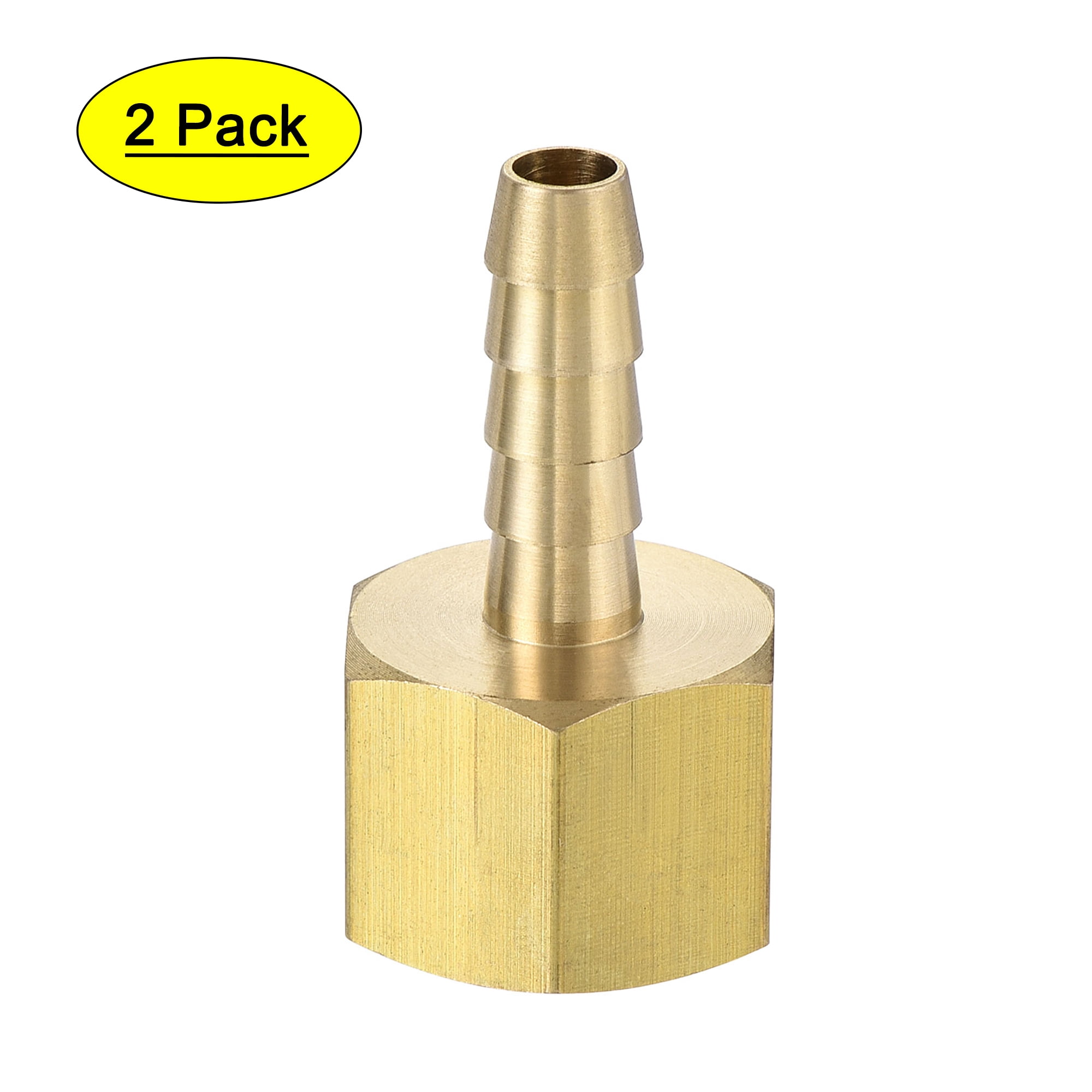 Uxcell 1/2" BSP Female Thread Brass Barb Connector – 10mm Hose Barb To 19mm Female Thread, 2 Pack, High Temperature & Pressure Resistant
