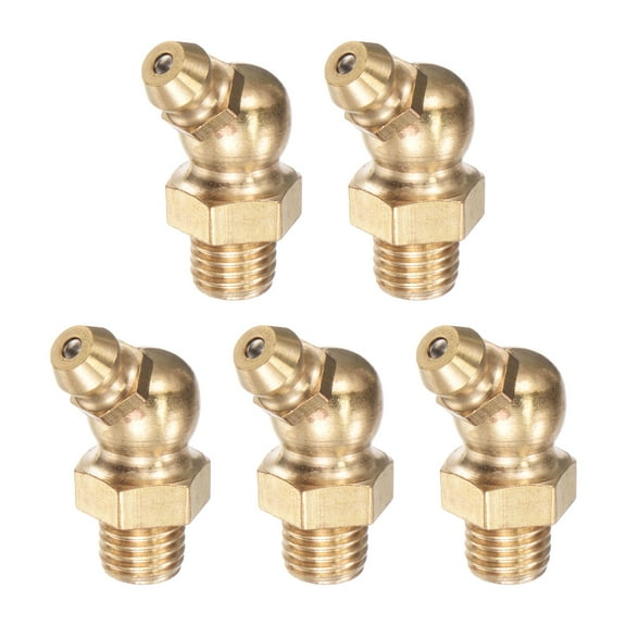 Uxcell Brass 45 Degree Hydraulic Grease Fitting M8 x 1mm Thread 5 Pack