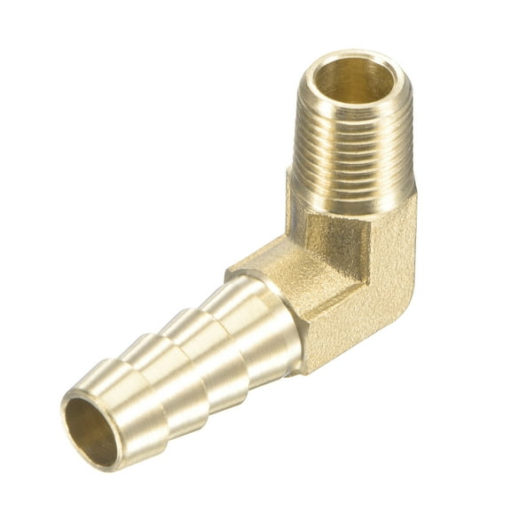 Uxcell Brass 5/16" Barb x 1/8 NPT Male Thread Right Angle Elbow Hose Fitting