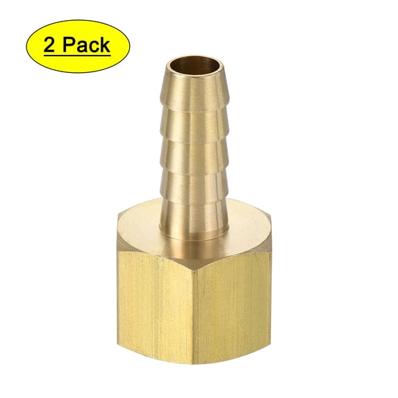 Uxcell Brass 5/16 Barbed x 3/8NPT Female Thread Barb Hose Fitting 2 Pack