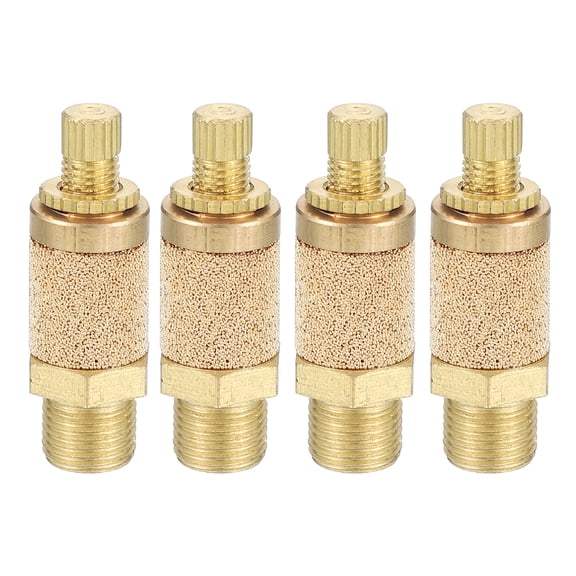 Uxcell Brass Air Pneumatic Mufflers G1/8 Male Top Adjustable Air Flow Speed Controller 4 Pack