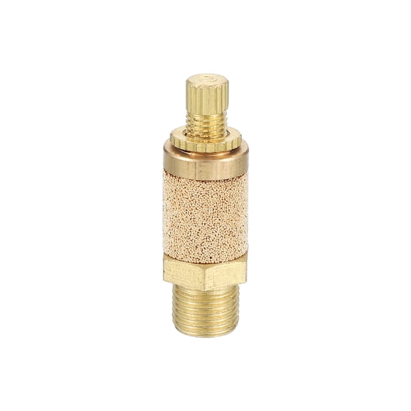 Uxcell Brass Air Pneumatic Mufflers G1/8 Male Top Adjustable Air Flow Speed Controller