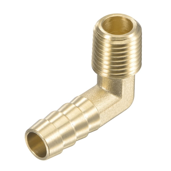 Uxcell Brass Barb x NPT Male Thread Right Angle Elbow Hose Fitting 3/8"