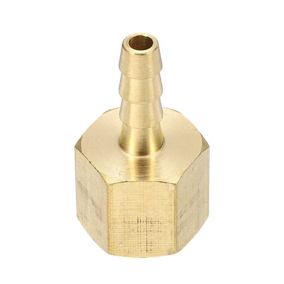 Uxcell Brass Barbed Fitting 1/4" NPT Female to 3/16" Hose ID for Home Brew Pipe Fitting Direct Thread Connector Durable Construction