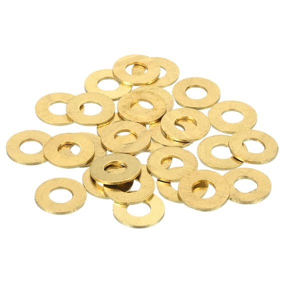 Uxcell Brass Flat Washer, 1/2" OD x 1/4" ID x 1.5mm Fenders Washers Assortment M6 Washer for Bolts,38 Pack