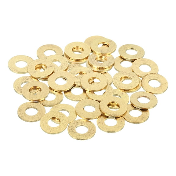 Uxcell Brass Flat Washer, 1/2" OD x 3/16" ID x 0.8mm Fenders Washers Assortment M5 Washer for Bolts,58 Pack