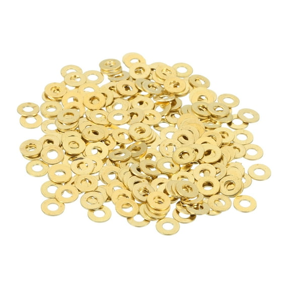 Uxcell Brass Flat Washer, 1/4" OD x 1/8" ID x 0.5mm Fenders Washers Assortment M2 Washer for Bolts,220 Pack