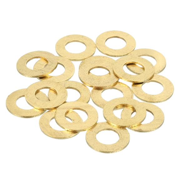 Uxcell Brass Flat Washer, 13/16" OD x 3/8" ID x 1.2mm Fenders Washers Assortment M10 Washer for Bolts,18 Pack