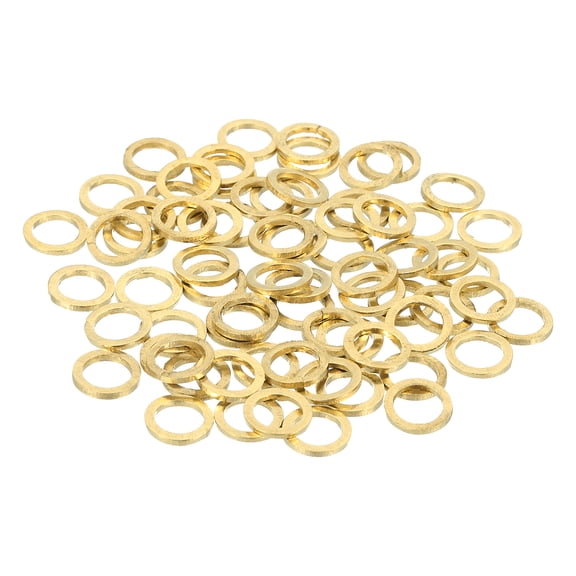 Uxcell Brass Flat Washer, 3/8" OD x 1/4" ID x 1mm Fenders Washers Assortment M6 Washer for Bolts,70 Pack