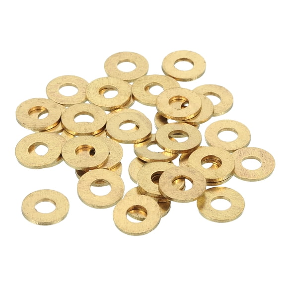 Uxcell Brass Flat Washer, 3/8" OD x 3/16" ID x 1mm Fenders Washers Assortment M4 Washer for Bolts,58 Pack