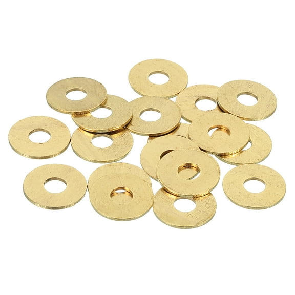 Uxcell Brass Flat Washer, 5/8" OD x 3/16" ID x 1mm Fenders Washers Assortment M5 Washer for Bolts,28 Pack