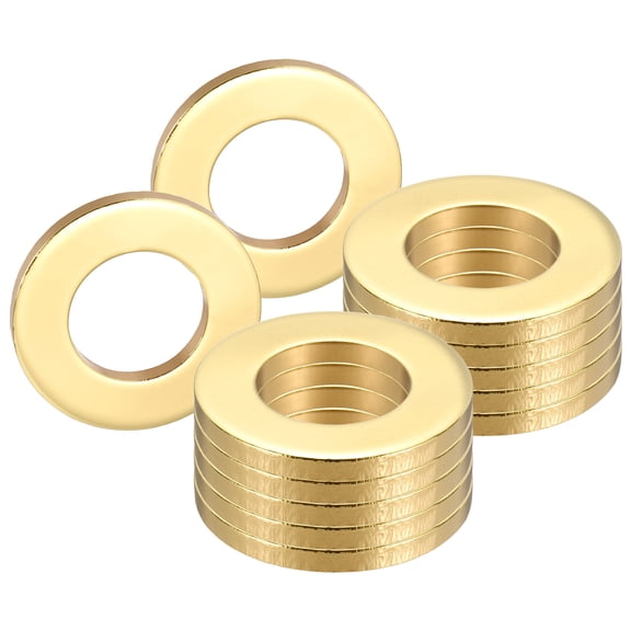 Uxcell Brass Flat Washer M16 30mm OD x 3mm Thick - 12PCS Crush Metric Metal Washers Sealing Gasket Ring for Mechanical Industry, Bolts, Screws, Automotive