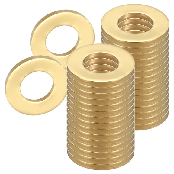 Uxcell Brass Flat Washer M6 12mm OD x 1.6mm Thick - 150PCS Crush Metric Metal Washers Sealing Gasket Ring for Mechanical Industry, Bolts, Screws, Automotive
