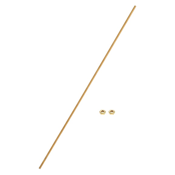 Uxcell Brass Fully Threaded Rod, M2.5x0.45mm Pitch Right Hand Threads Studs with Solid Brass Hex Nuts, 250mm/10" Long Threaded Screw Rods Fasteners for Anchors Bolts Hangers Clamps