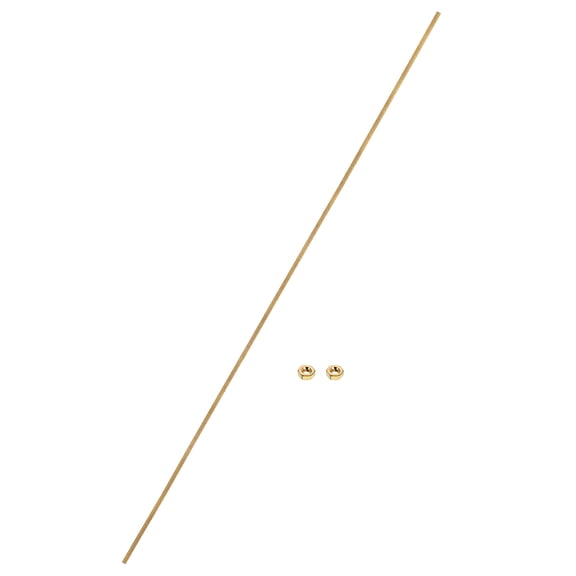 Uxcell Brass Fully Threaded Rod, M2x0.4mm Pitch Right Hand Threads Studs with Solid Brass Hex Nuts, 250mm/10" Long Threaded Screw Rods Fasteners for Anchors Bolts Hangers Clamps