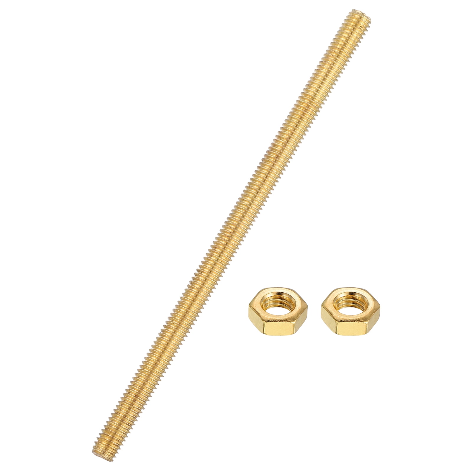 1/4-20 X 6 Inch Solid Brass Threaded Rod - All Thread Stud Bar, Grade 360