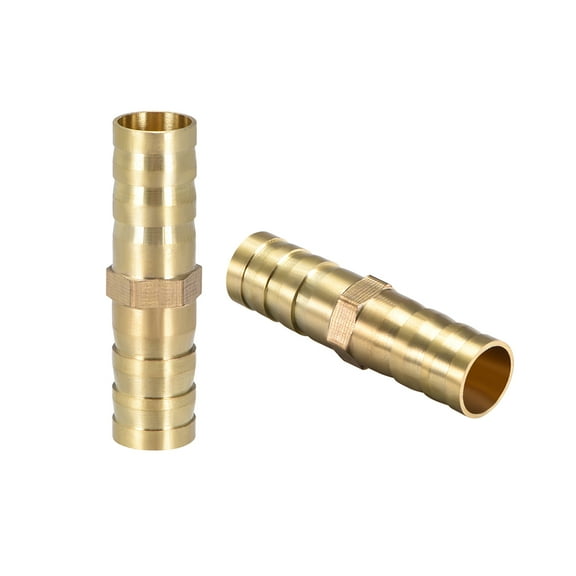 Uxcell Brass Hexagonal Central Round Straight Barb Hose Fitting 10mm