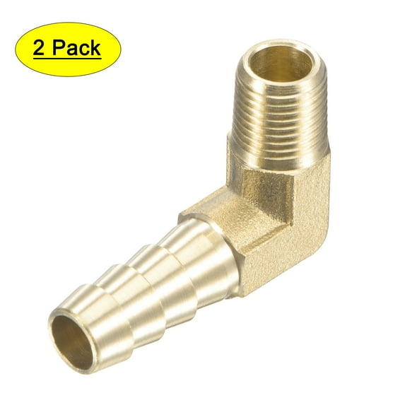 Uxcell Brass Hose Barbed Fitting Elbow Male Thread Right Angle Pipe Connector 5/16"