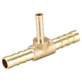 thumbnail image 1 of Uxcell Brass Hose Reducer Barb T-Shaped Connector 6mm x 4mm x 6mm, 1 of 3