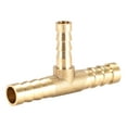 thumbnail image 1 of Uxcell Brass Hose Reducer Barb T-Shaped Connector 8mm x 6mm x 8mm, 1 of 3