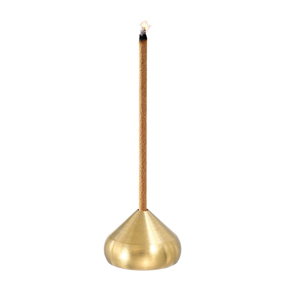 Uxcell Brass Incense Holder Brass Incense Holder, 0.6 Inch Incense Burner Holder Small Teardrop Cone Stick Burner for Home, Gold