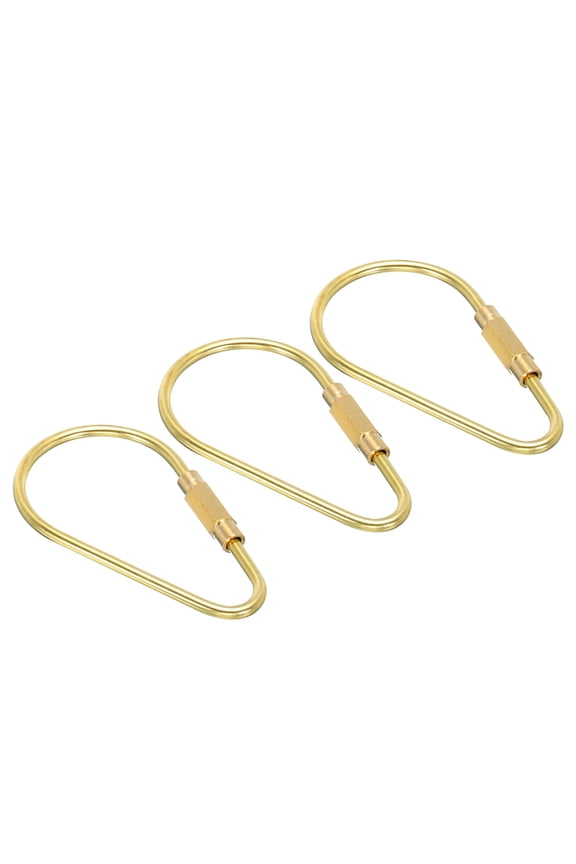 Brass Key Ring, 3 Pack Gold Screw Lock Clip Key Chain Holder for Home Car Keys
