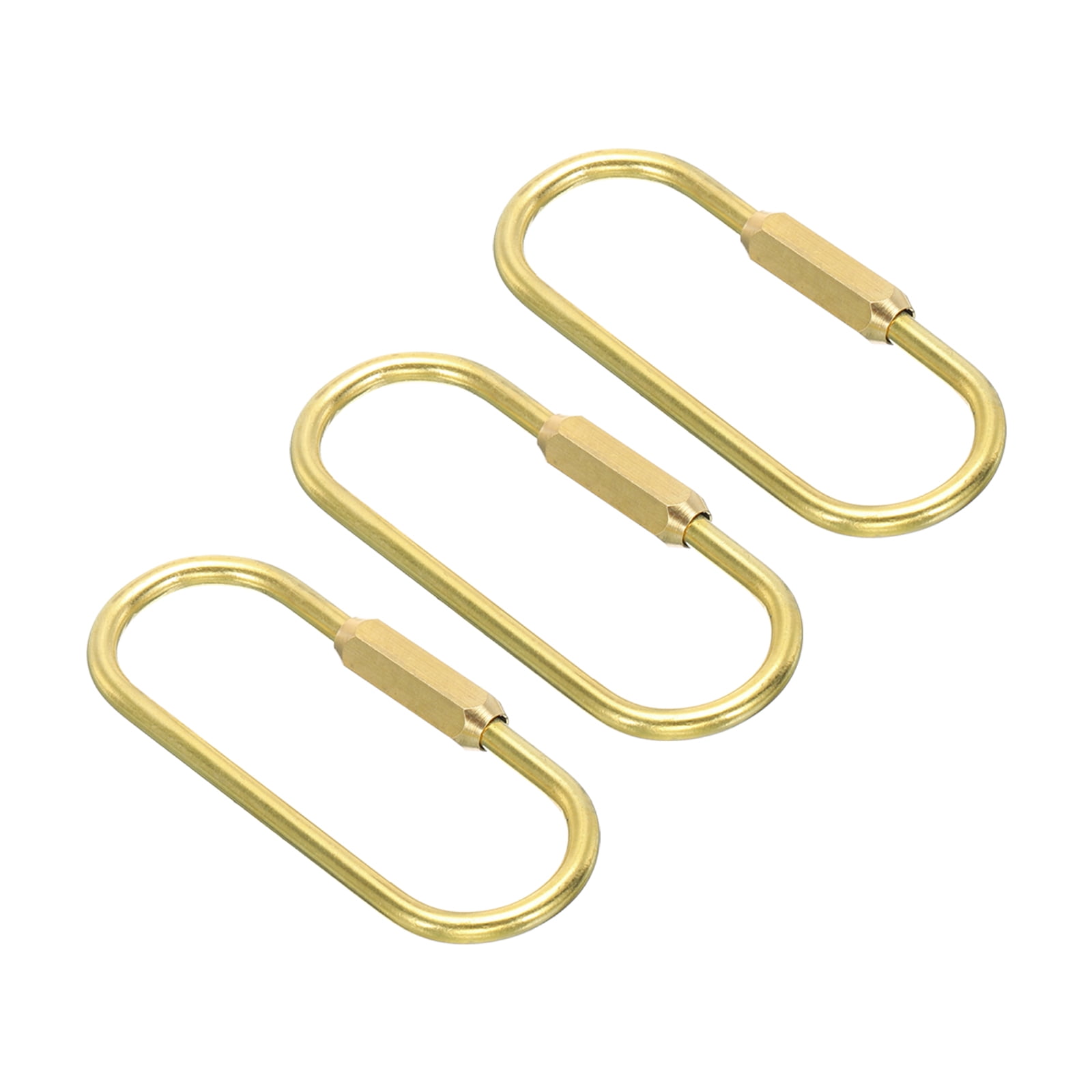 Uxcell Brass Key Ring, 3 Pack Gold Screw Lock Clip Keychain Holder
