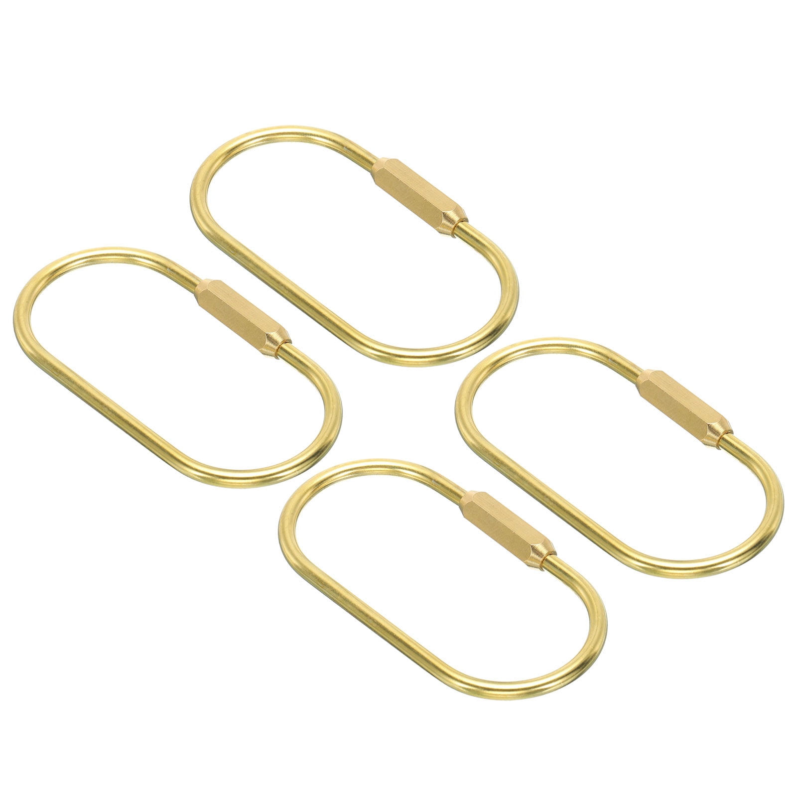 Uxcell Brass Key Ring, 4 Pack Gold Screw Lock Clip Key Chain