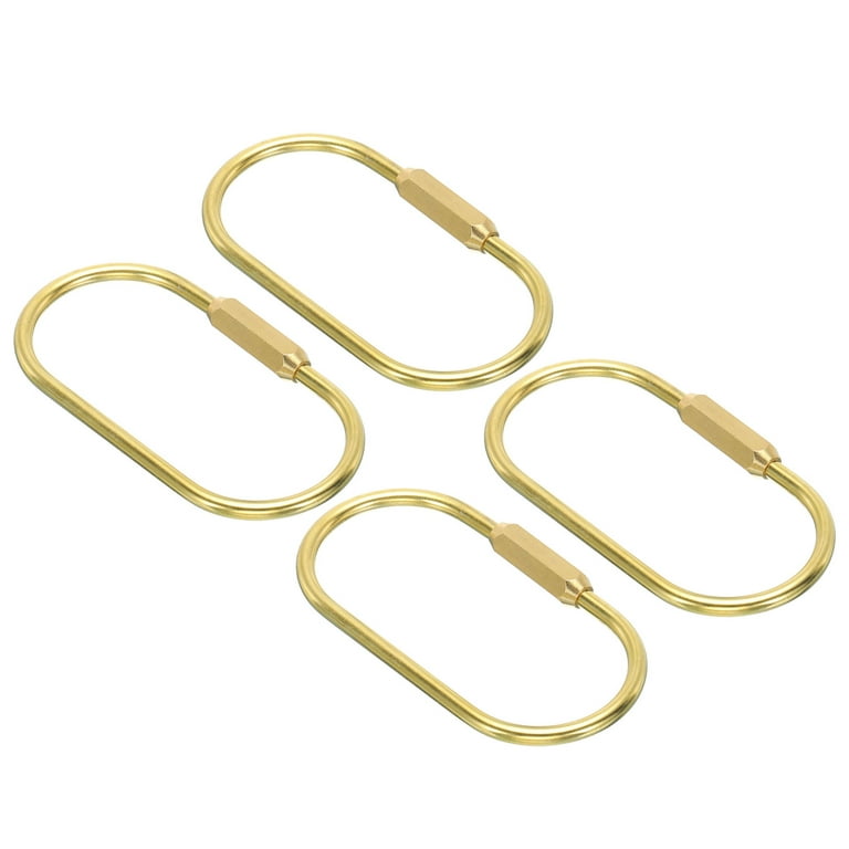 Uxcell Brass Key Ring, 4 Pack Gold Screw Lock Clip Key Chain